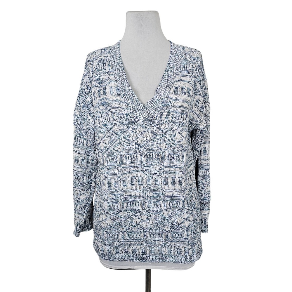 Vintage 90s Cherokee Womens L Chunky Knit Vneck Pullover Sweaters